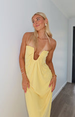 Braelyn Yellow Strapless Maxi Dress Image