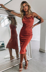 Schiffer Slip Midi Dress Rust Image