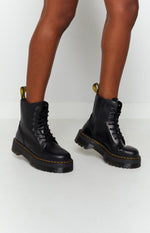 Dr. Martens Jadon 8 Eye Boot Black Polish Smooth Image