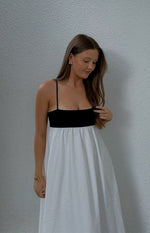 Akari White Contrast Maxi Dress Image