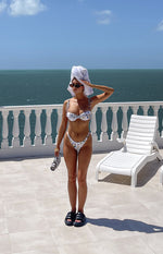 9.0 Swim White Italia Print Bianca Bikini Top Image