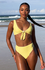 9.0 Swim Yellow Gingham Majorca Bikini Bottoms Image