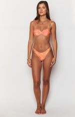 9.0 Swim Bianca Orange Floral Bikini Top Image