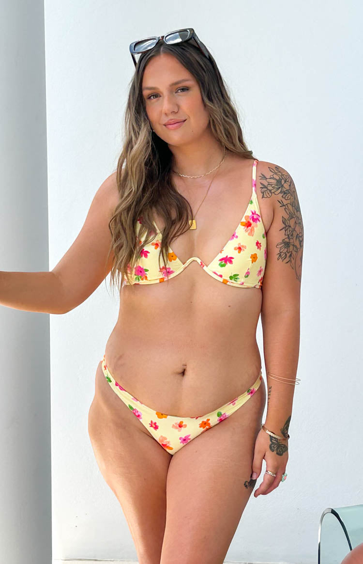 9.0 Swim Bahamas Yellow Floral Bikini Bottoms Image