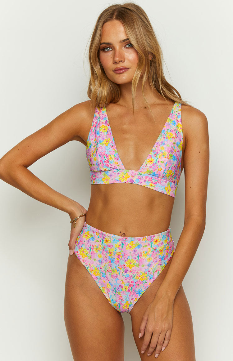 9.0 Swim Byron Painted Floral Bikini Top Image