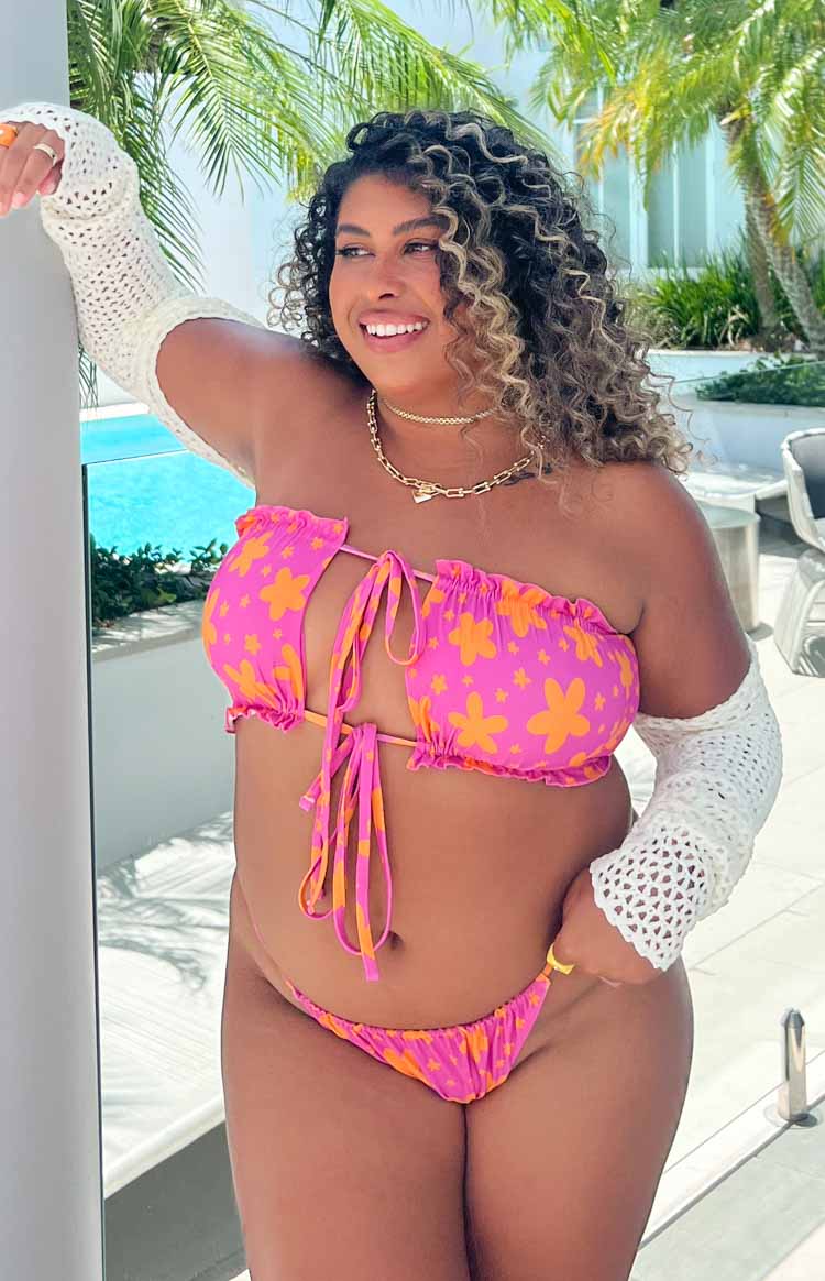 9.0 Swim Chupa Orange Floral Bikini Top Image