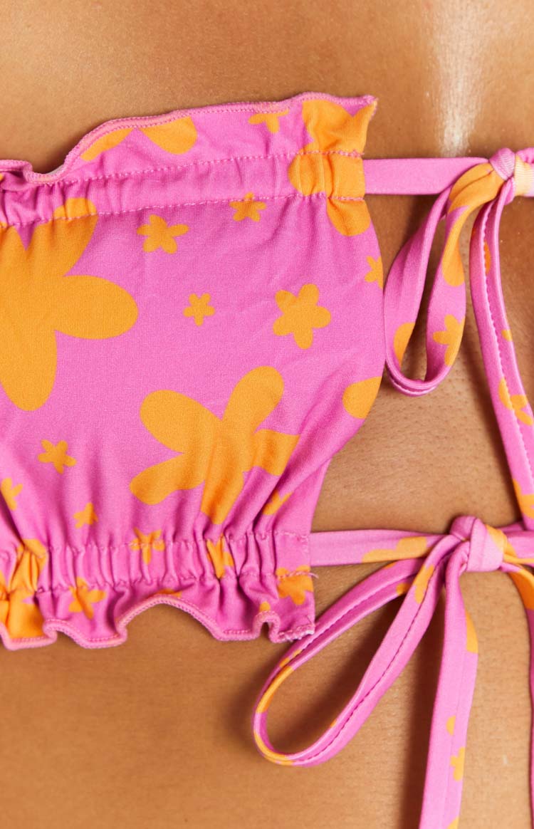 9.0 Swim Chupa Orange Floral Bikini Top Image