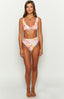 9.0 Swim Majorca Wavy Sun Multi Print High Waisted Bikini Bottoms