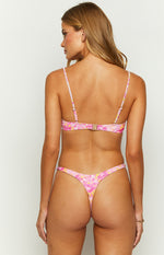 9.0 Swim Montego Pink Hibiscus Bikini Top Image