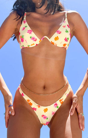 9.0 Swim Bahamas Yellow Floral Bikini Bottoms