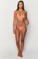 9.0 Swim Oceania Orange Floral Triangle Bikini Top Image