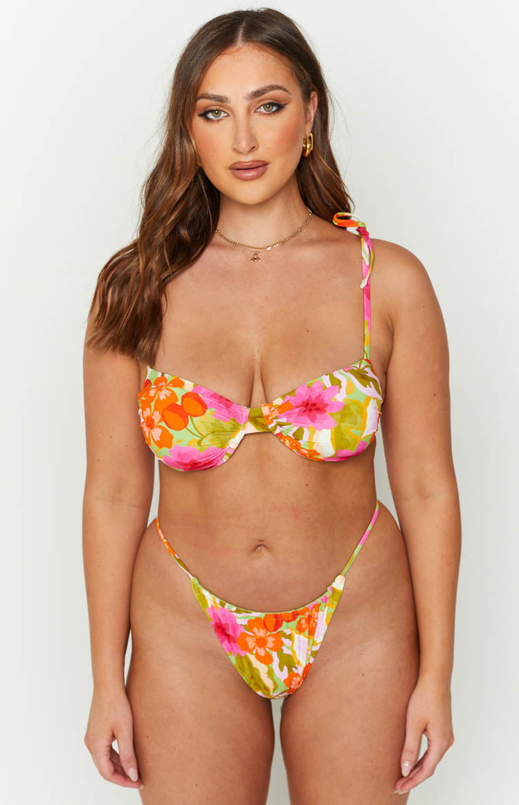 9.0 Swim Quinne Floral Print Bikini Bottom Image