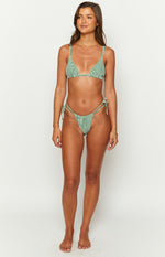 9.0 Swim Sumba Green Striped Bikini Bottoms Image