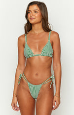 9.0 Swim Sumba Green Striped Bikini Top Image