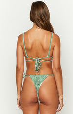 9.0 Swim Sumba Green Striped Bikini Top Image