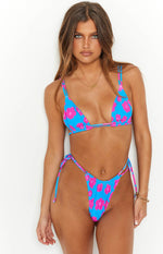 9.0 Swim Sumba Blue Floral Bikini Top Image