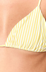 9.0 Swim Venice Yellow Stripe Bikini Top Image