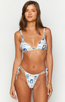 9.0 Swim White Italia Print Sumba Bikini Bottoms