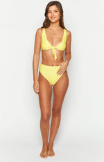 9.0 Swim Yellow Gingham St Lucia Bikini Top Image