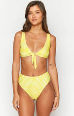 9.0 Swim Yellow Gingham St Lucia Bikini Top Image