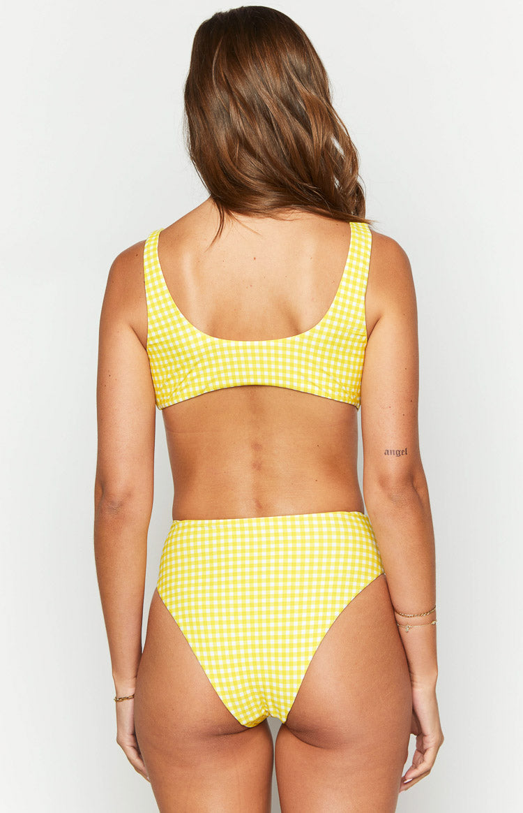 9.0 Swim Yellow Gingham St Lucia Bikini Top Image