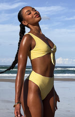 9.0 Swim Yellow Gingham St Lucia Bikini Top Image