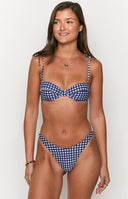 9.0 Swim Bianca Navy Gingham Bikini Top