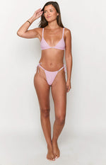 9.0 Swim Sumba Pink Gingham Tie Up Bikini Bottoms Image