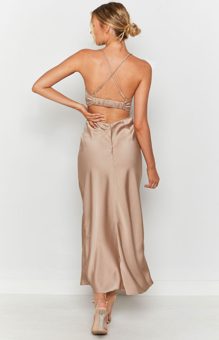 Taleah Cut Out Maxi Dress Mocha Image