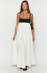 Akari White Contrast Maxi Dress Image