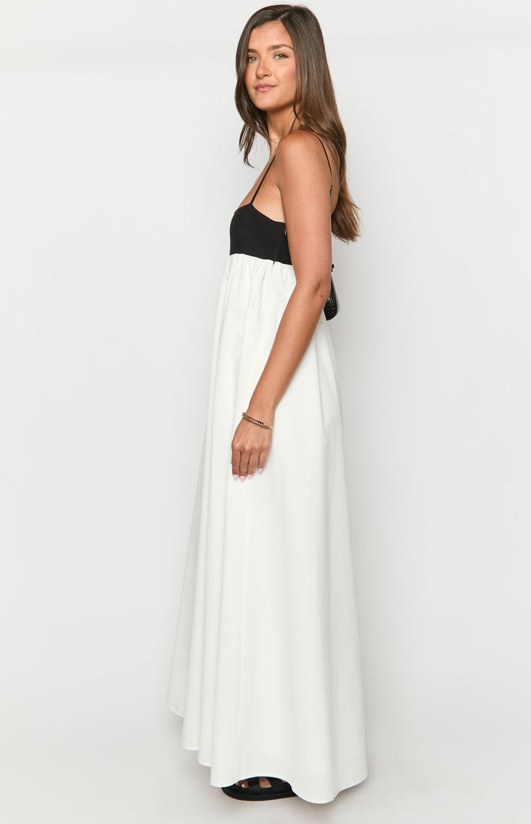 Akari White Contrast Maxi Dress Image