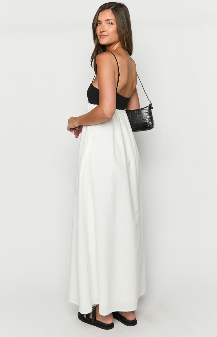 Akari White Contrast Maxi Dress Image