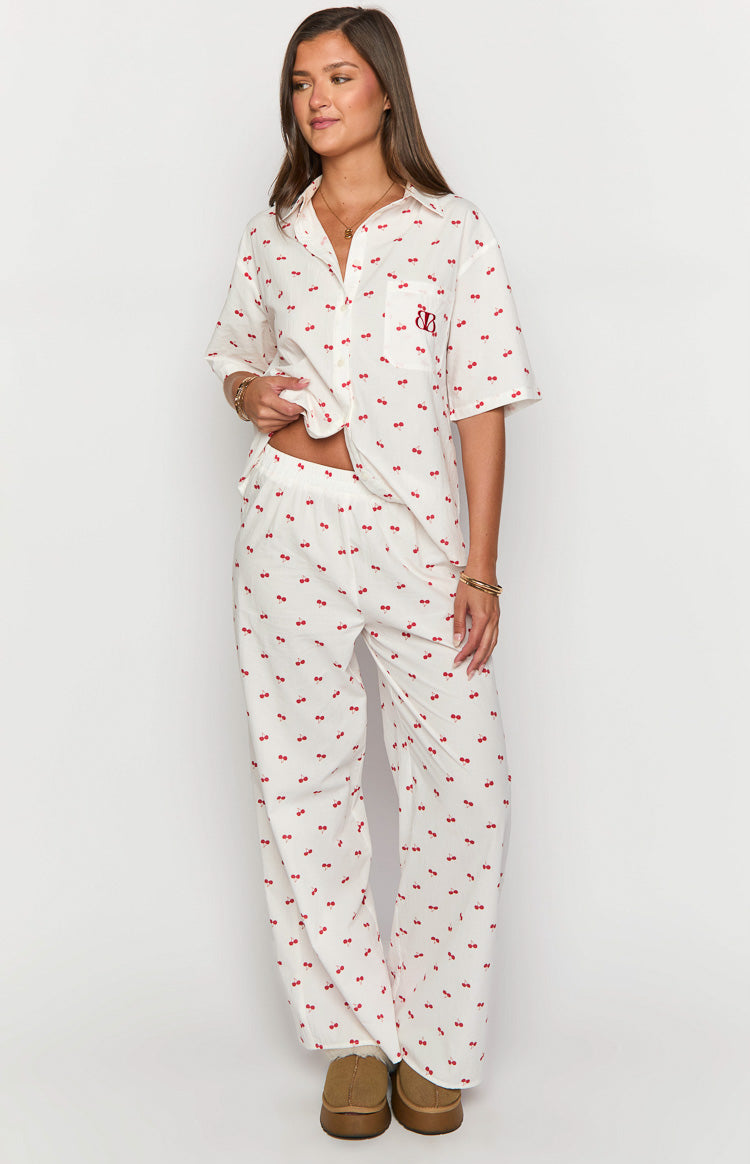 Alexea Cherry Print Pajama Pants Image