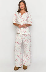 Alexea Cherry Print Pajama Shirt Image