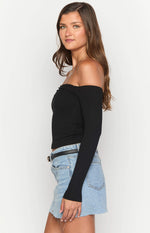 Anabel Black Long Sleeve Top Image