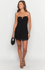 Antoine Black Strapless Mini Dress Image