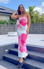 Arizona Pink Floral Print Maxi Dress Image