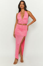 Abel Pink Knit Maxi Skirt Image