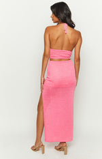 Abel Pink Knit Maxi Skirt Image