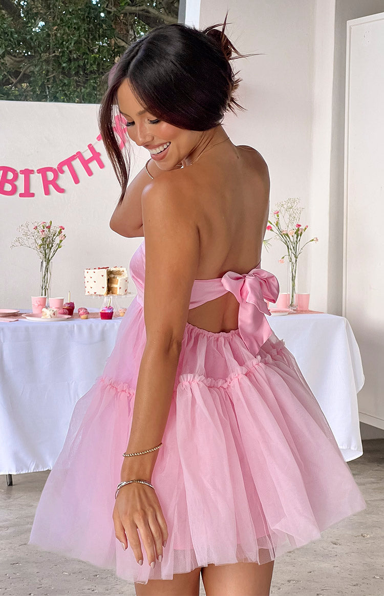 Abigail Pink Strapless Mini Dress Image