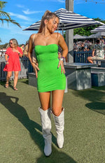 Adored Green Strapless Mini Dress Image