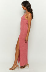 Airdrie Pink Knit Maxi Dress Image