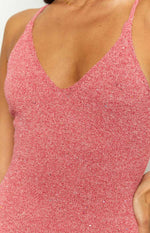 Airdrie Pink Knit Maxi Dress Image