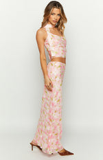 Irina Pink Print Maxi Skirt Image