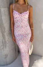 Alanna Pink Lace Maxi Dress Image