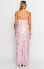 Alanna Pink Lace Maxi Dress Image