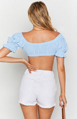 Alannah Crop Top Pastel Blue Image