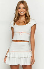 Alayna White Bow Mini Skirt Image