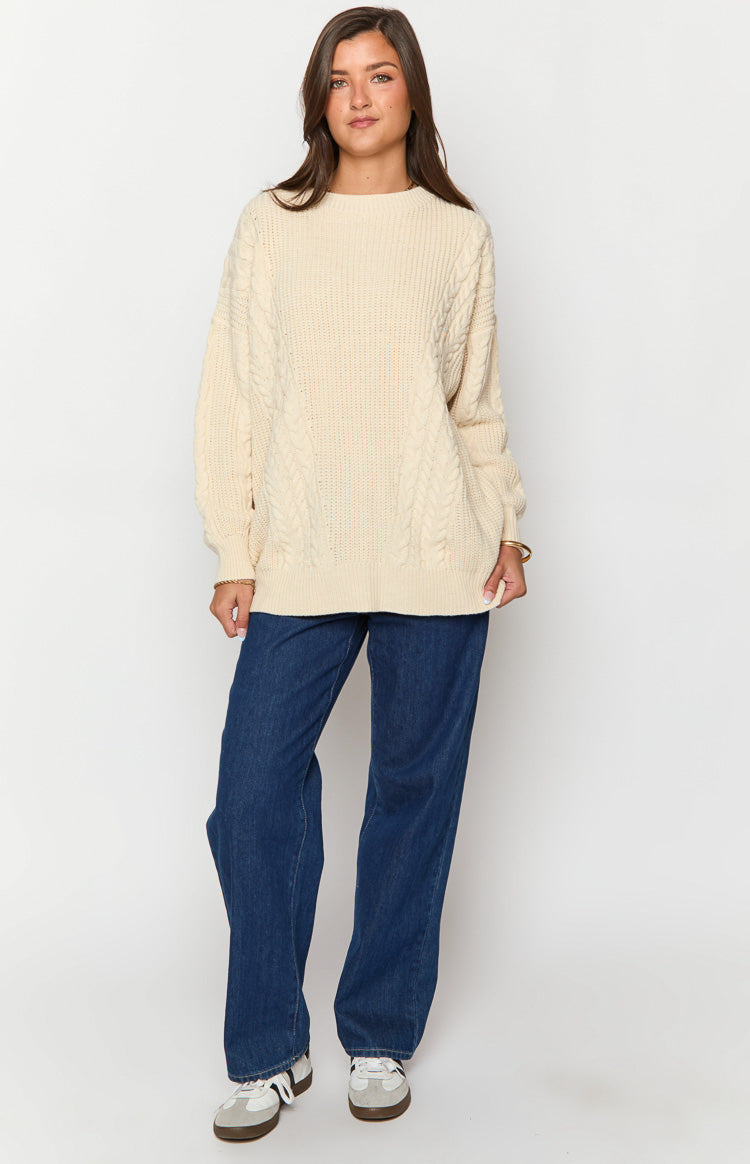 Alex Cream Oversized Sweater Image