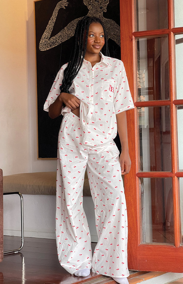 Alexea Cherry Print Pajama Pants Image